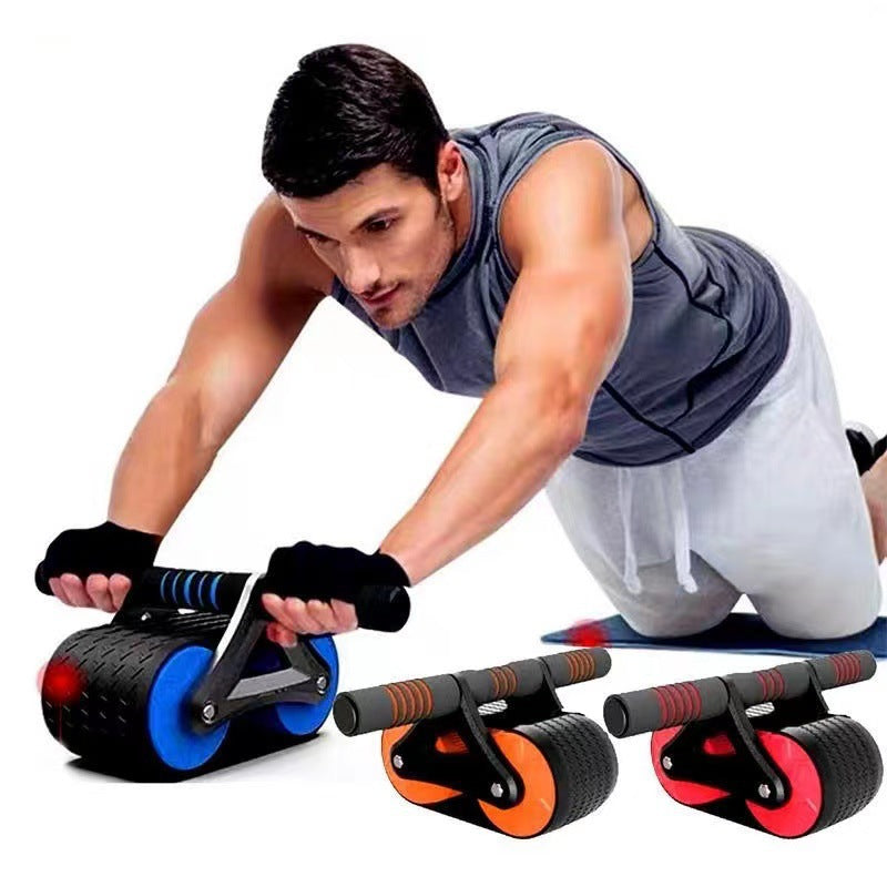 Double Wheel Abdominal Exerciser for Women /Men. Featuring automatic Rebound tech. This Ab Wheel Rolleris a Waist Trainer, portable Gym and Sports Home Exerciser all in one. Devices