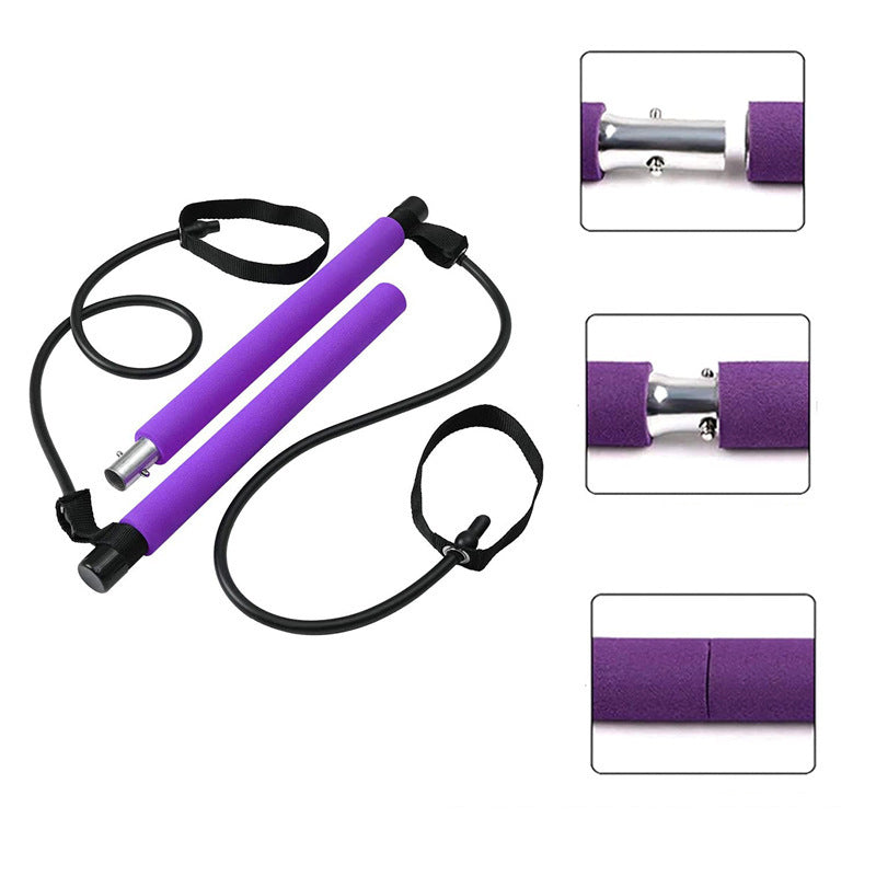 Check out this Fitness/ Yoga/ Pilates Bar. This serves as a Portable Gym or Exercise accessories. Great Elastic resistance training or Bodybuilding. Invest in this amazing piece of Portable Workout Equipment, today!