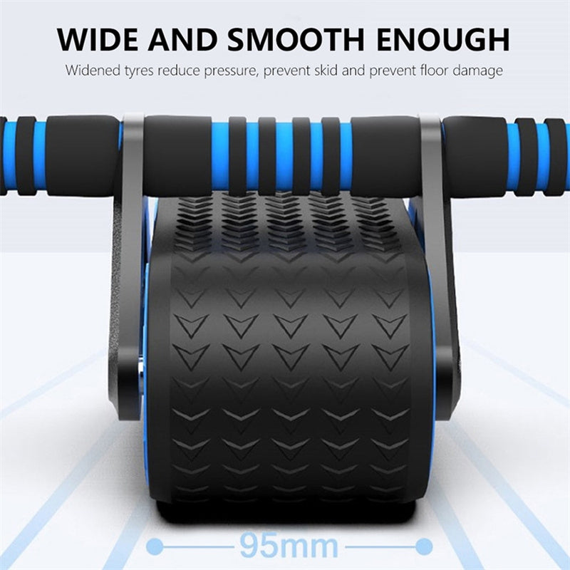 Double Wheel Abdominal Exerciser for Women /Men. Featuring automatic Rebound tech. This Ab Wheel Rolleris a Waist Trainer, portable Gym and Sports Home Exerciser all in one. Devices