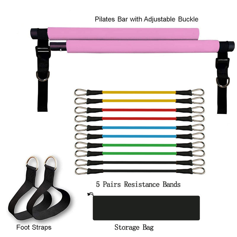 Check out this Fitness/ Yoga/ Pilates Bar. This serves as a Portable Gym or Exercise accessories. Great Elastic resistance training or Bodybuilding. Invest in this amazing piece of Portable Workout Equipment, today!